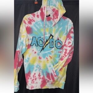 AC/DC Tie-Dye Hoodie Mens size small